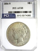 1934-S Peace AU53 LISTS $635