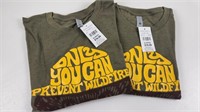 (2) New Shirts "Only you can prevent..." Sz XL