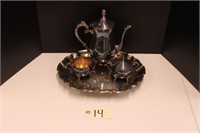 Leonard silverplated Chippendale Tea set