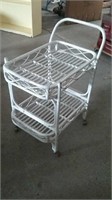 Wicker Hand Cart On Wheels 19x26x36"H