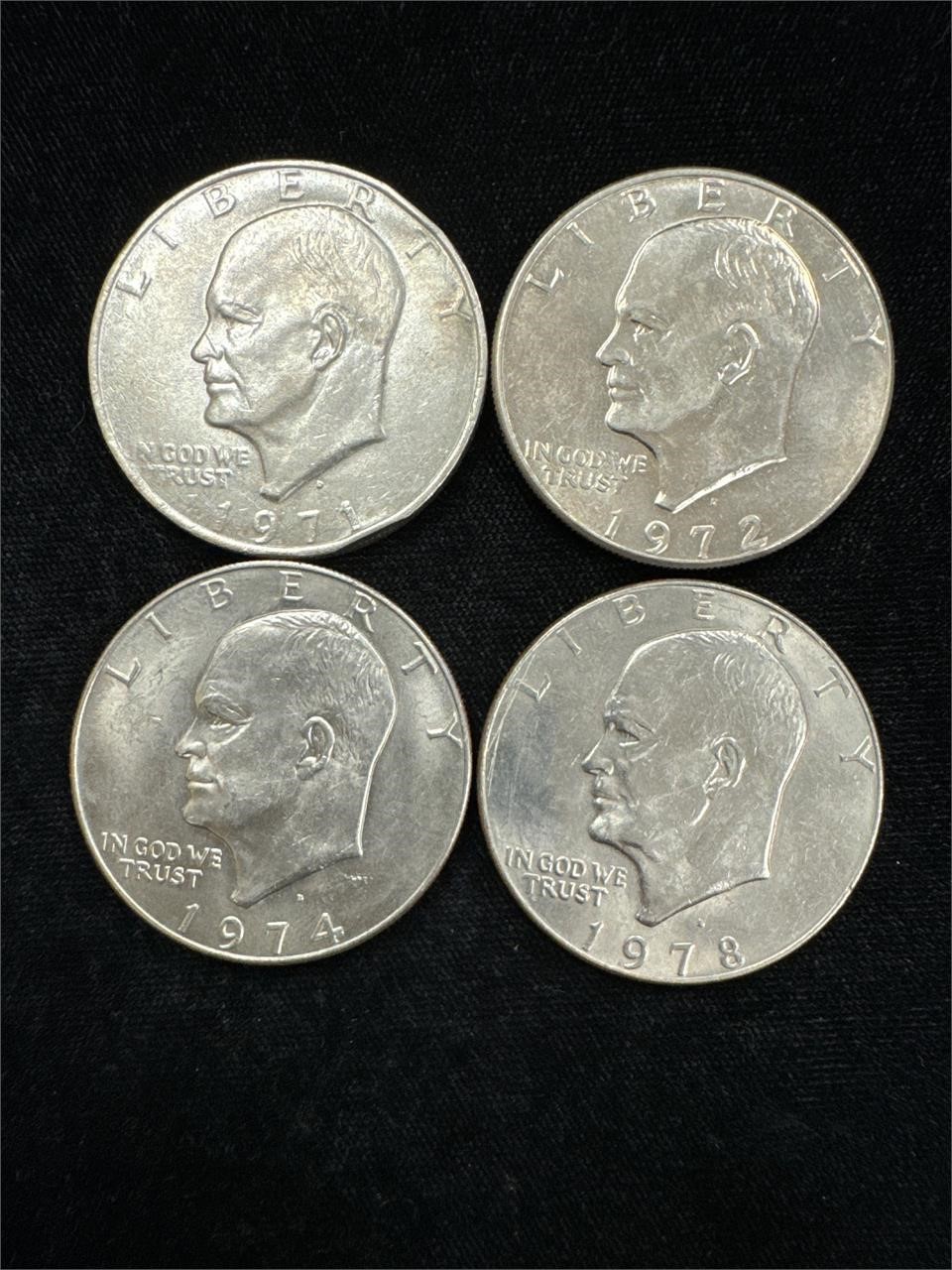 Lot of Four Eisenhower Dollars