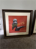 Owl & Seagull Framed Picture - 23 x 22