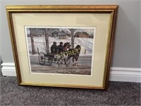 LE Peter Snyder Framed Horse & Buggy Print