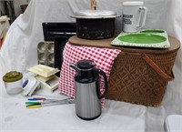 Picnic Basket, Broiler Pan, Coffee Carfe