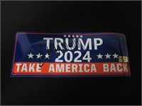 DONALD TRUMP SIGNED CAMPAIGN STICKER COA