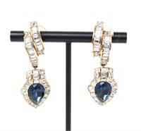 Attwood & Sawyer Sapphire Blue Crystal Drop Earrin