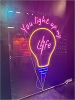 "YOU LIGHT UP MY LIFE" LIGHTBULB - LED NEON SIGN