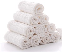 (N) Baby Muslin Washcloths - Natural Muslin Cotton
