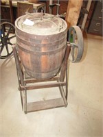 BARREL BUTTER CHURN W/ PULLEY