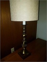 Brass table lamp and floor lamp