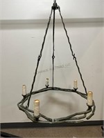 Rustic Metal Branch Chandelier with Candle Style