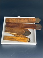 LOT OF 5 AWESOME J RABONE WOODEN RULERS
