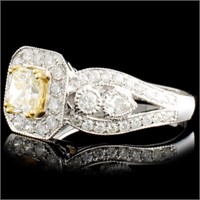 18K Gold Ring w/1.51ctw Fancy Color Diamonds