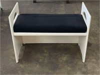 Painted Wooden Bench with Cushion