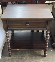 E & E Co. Wooden Nightstand with Drawer