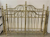 5.5 FT King Size Brass Headboard and Footboard