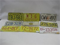 Nine Assorted License Plates