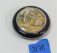 Vintage Powder Case with mirror, 2.75" dia