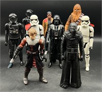 (9)  11 1/2" STAR WARS ACTION FIGURES