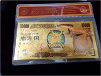 Gold banknote Pokemon certified 10,000 Yen