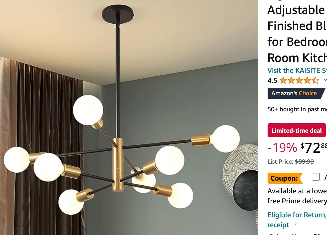 KAISITE Modern Sputnik Chandelier 8-Light