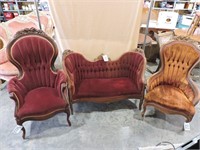 Victorian Settee and Two Chairs
