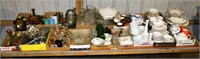 Collection of glass, china, metal ware, candlestic