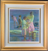 Don Hatfield Signed Print "Playing at the Beach"