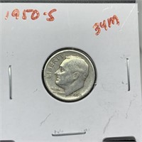 1950-S ROOSEVELT SILVER DIME
