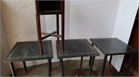 3 Small Tables, 15x15x17"H, 1 Door Stand (Door