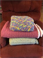Knitted Blankets CLEAN!! NICE!!