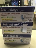 3 CTN (150) DISPOSABLE FACE MASKS (DISPLAY)