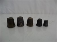 Lot (5) Sewing Thimbles - 1 Sterling