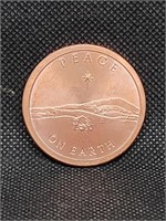 .999 Copper Round "Peace on Earth"