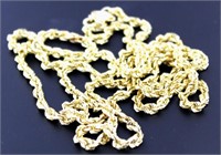 14kt Gold 25"- 2 mm Rope Necklace