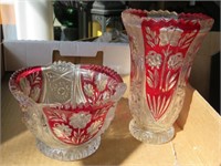 2 Pieces Rosaline Red Glass