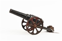 VINTAGE 8FAC STEEL WHEELED CANNON