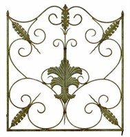 VERDE PATINATED SCROLL & FOLIATE IRON GARDEN GATE