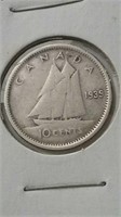 1939 Canada 10 Cents F-12