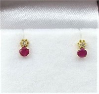14KT. YELLOW GOLD 3MM GENUINE RUBY (0.33CTS) &