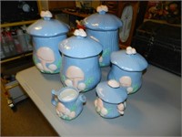 Blue Ceramic Cannister set
