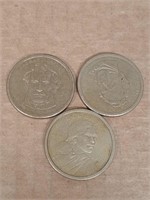 3 us president dollar coins