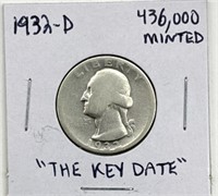 1932-D Washington Quarter
- 436,000 Minted
-