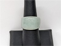.925 Sterling Silver Jade Ring