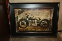 Harley Davidson Motorcycle Picture Framed
