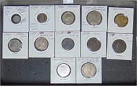 Variety: 1853 3¢ Silver. 1876 Seated Dime. 10 Fore