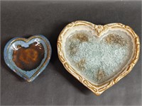 Art Pottery Heart & Three Trinket Dishes