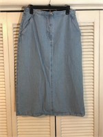 VINTAGE SUSAN BRISTOL PETITE DENIM SKIRT SIZE 14