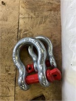 2 Clevis large is 1 5/8" opening and small 1 1/2"