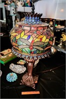Beautiful Firefly Stain Glass Lamp 27" Tall
